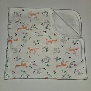 Spencer Jaclyn Smith Baby Blanket Woodland Fox Bunny Leaves Organic Cotton 26x28